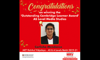 MRV student wins the esteemed Outstanding Cambridge Learner Award